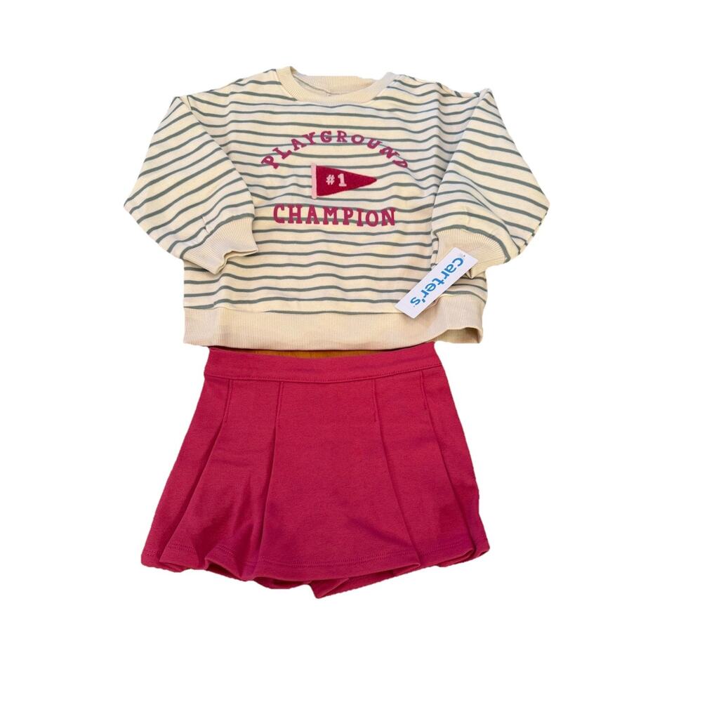 Carter’s 3T Girls Play Set - Sweatshirt And Skorts NWT